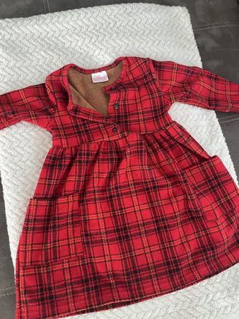 Vestito invernale a quadri rossi 92cm