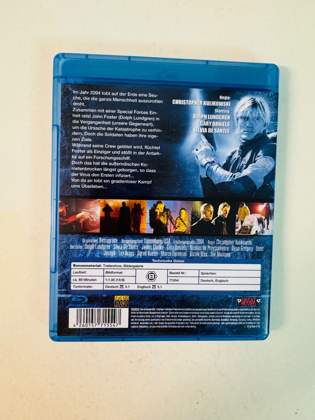 Tous les DVDs: RETROGRADE. (BLU-RAY) MIT DOLPH LUNDGREN – D'occasion à Basel par san_2qlq 1