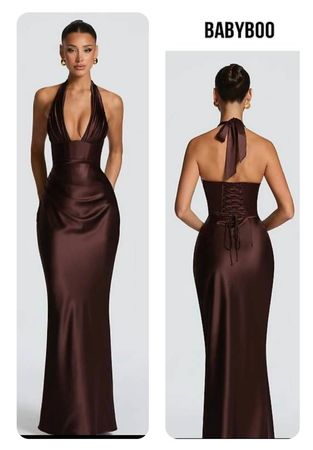 Babyboo Abendkleid braun mit Schnürung, neu & ungetragen