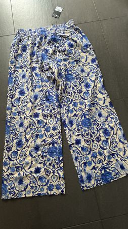 Ulla Popken Hose blau/weiss gemustert, Grösse XL, neu