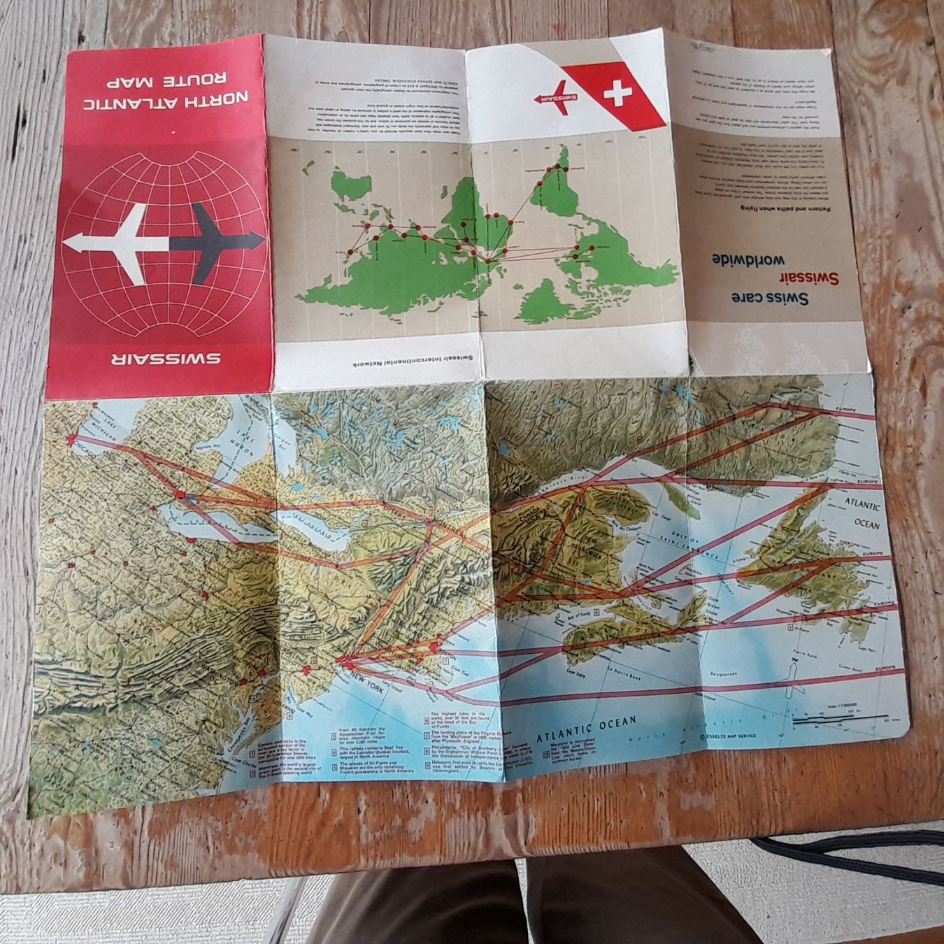 Landkarten & Atlanten: Swissair Flugroute / Map  Swissair Flugplan – Gebraucht aus Erlinsbach SO von Ginkel 2