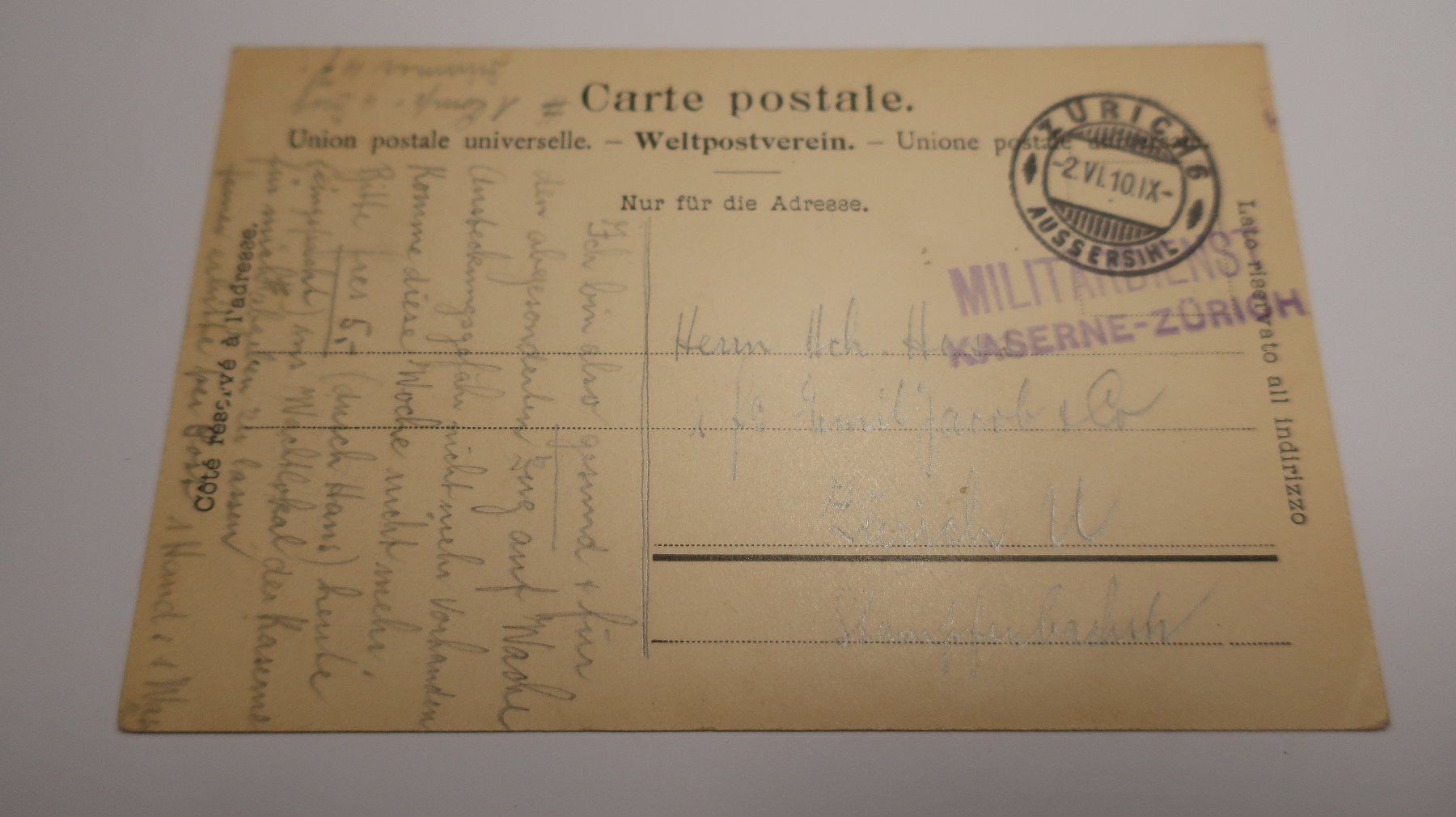 Ansichtskarten: Rapperswil - Das Schloss  1910 – Gebraucht aus Cormoret von Pascalll2001 3