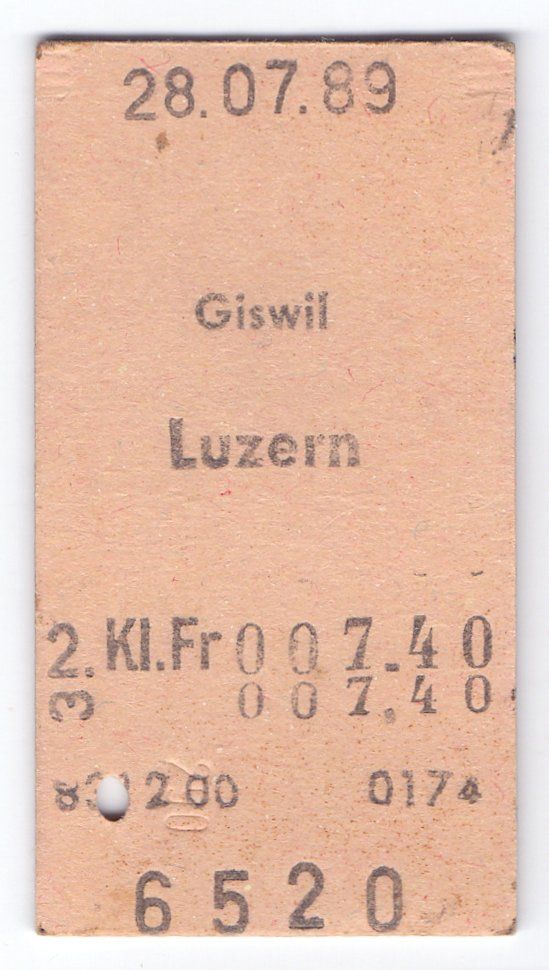 Biglietti: Billette Giswil - Luzern – Usato da Langenthal venduto da Sammlungs_aus