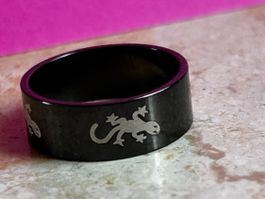 Edelstahlring schwarze GEKO (Grösse 56)