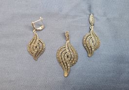 Markasit 2er Schmuckset, Silber