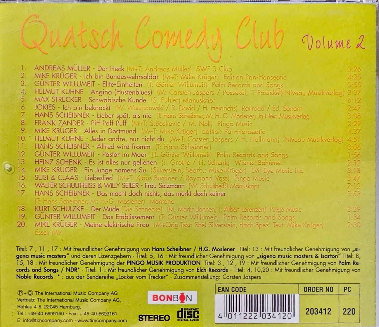CD: Quatsch Comedy Club Volume 2 – Usato da Wahlen b. Laufen venduto da Cg10 1