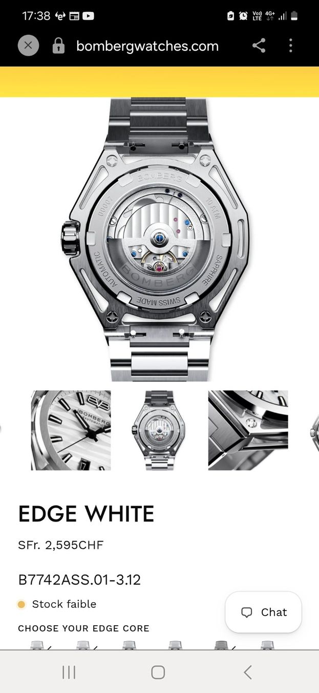 Bomberg Orologi: Bomberg Edge Core – Nuovo e nell'imballaggio originale da La Chaux-de-Fonds venduto da bak_c7mx 2