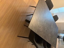 Esstisch Anthrazit Steinoptik Platte