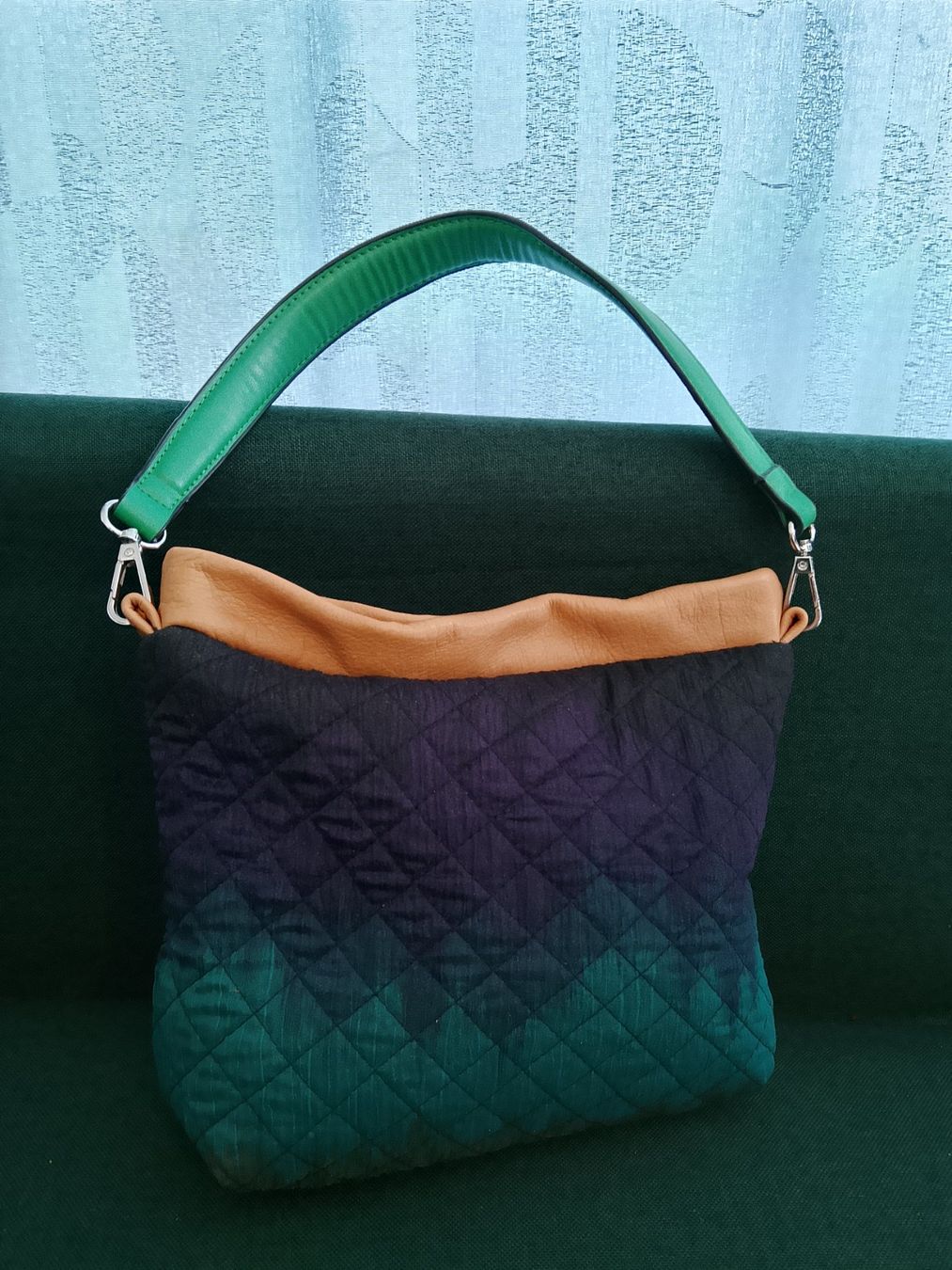 Borse da donna: Stepp-Tasche von Sommerzeit mit Ledergriff – Nuovo (secondo la descrizione) da Bellikon venduto da MellonCollieMitTwint