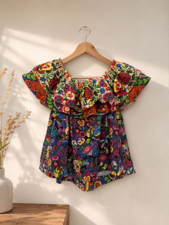 Haut Bardot imprimé fleuri multicolore taille 38 Stella Jean