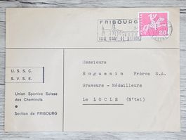 CL01 Enveloppe + Timbre Suisse 1962