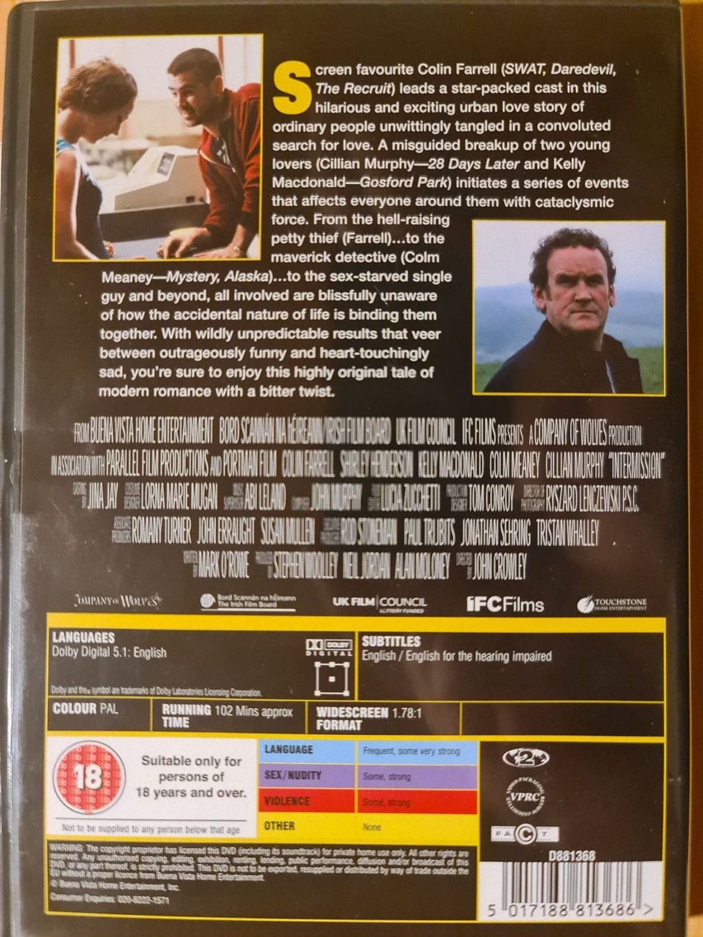 Tutti i DVDs: ✅ DVD intermission – Usato da Dintikon venduto da Vexi 1