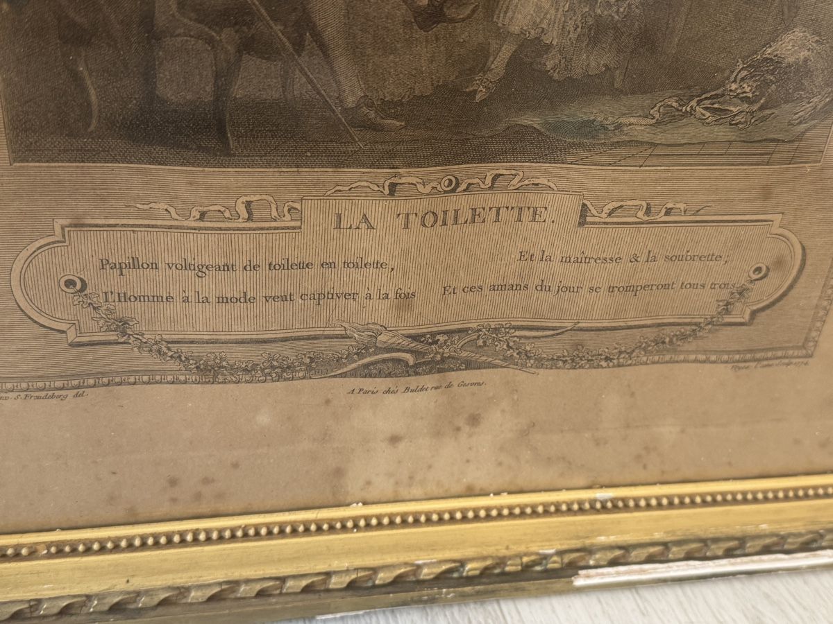 Stiche: Paire de gravures XVIIIe Fredebeurg – Gebraucht aus Erde von CBarts 4
