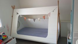 Kinderbett Tipi weiss Holz guter Zustand gebraucht