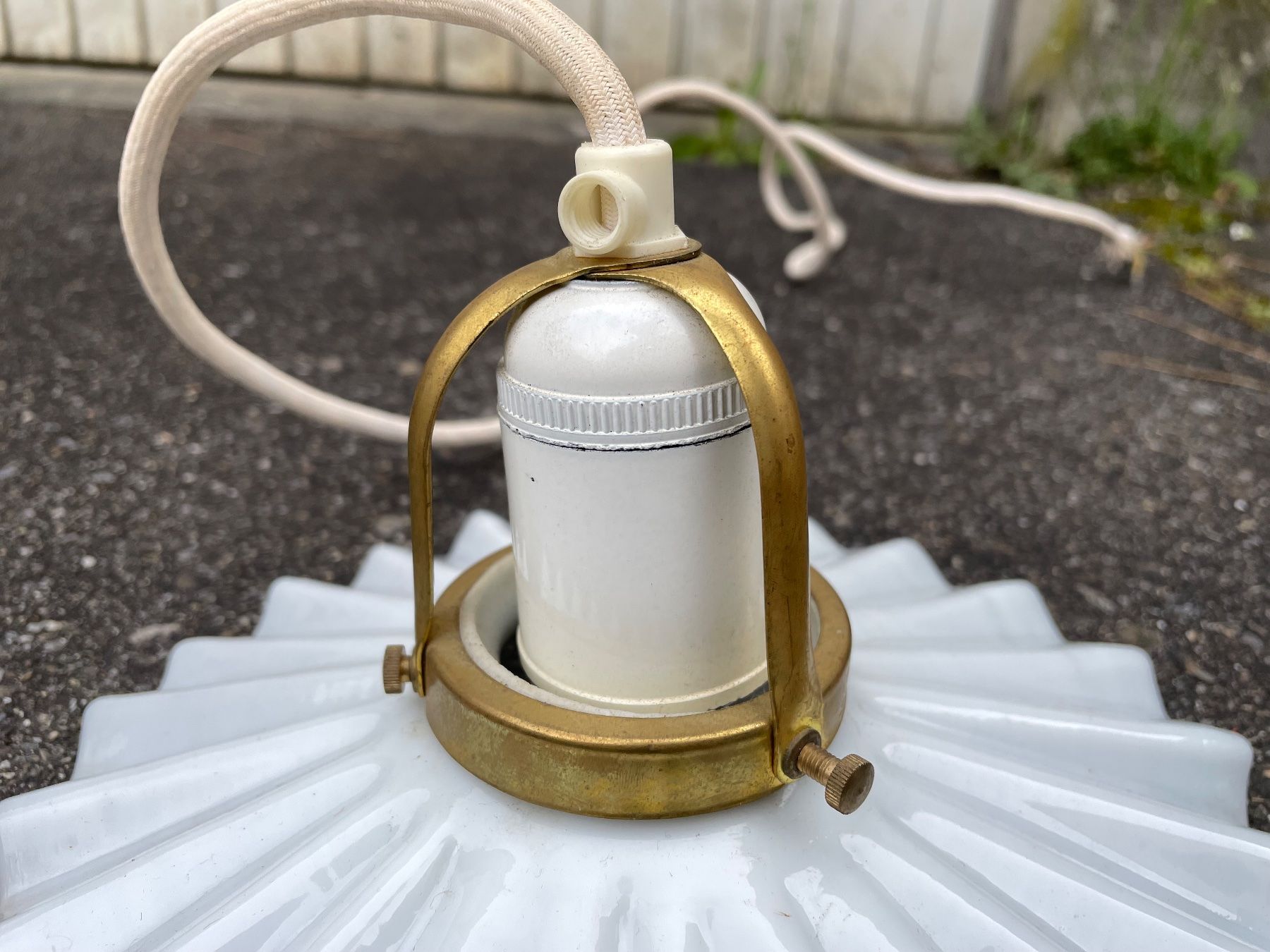 Lampadari & plafoniere: Antike Jugendstil Deckenleuchte Opalglas – Usato da Bern venduto da fotolog111 2