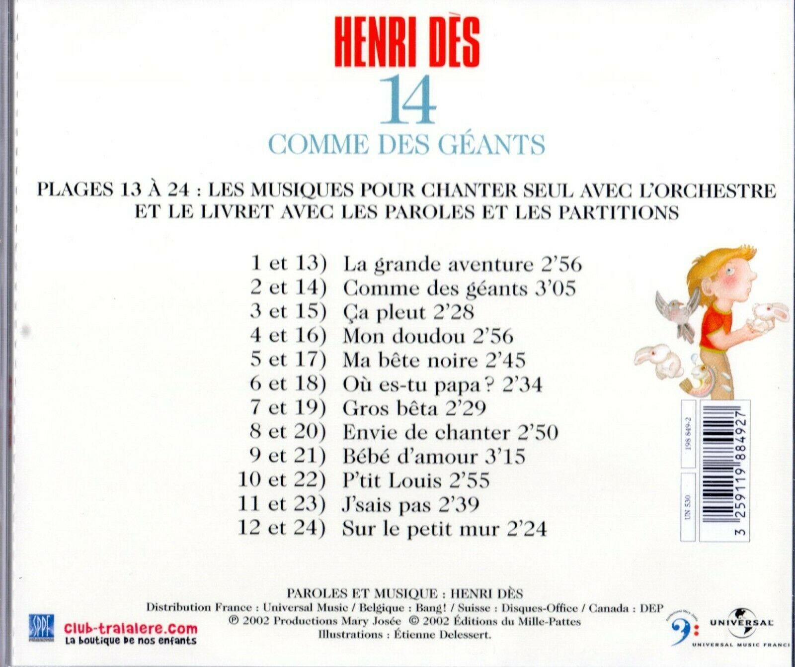 Hörbücher: Henri Dès 14 Comme des Géants - CD Neuf – Neu und originalverpackt aus Genève von Cockattoo 1