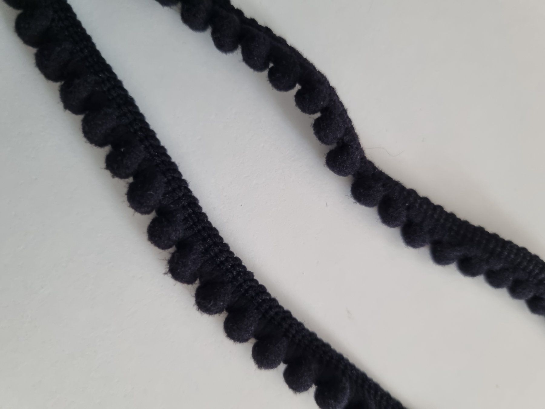 Tessuti: Stoff, Bordüre mit kleinen Pompon schwarz – Nuovo e nell'imballaggio originale da Geroldswil venduto da Agapanthus22 1