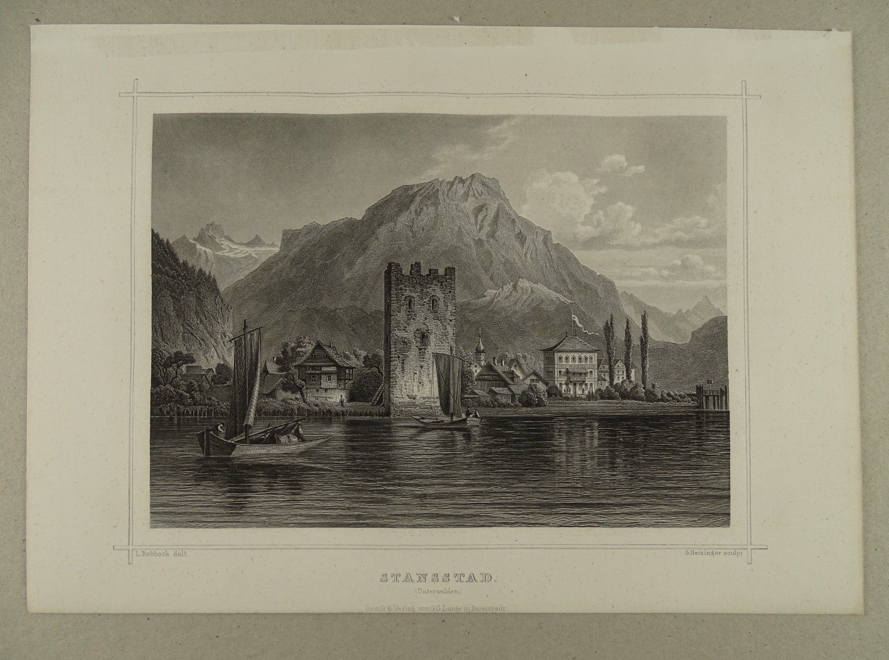 Incisioni: STANSSTAD, STAHLSTICH NACH ROHBOCK 1870 – Usato da Grüningen venduto da Kartensammler 1