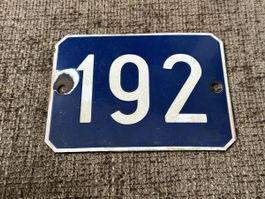 Vintage Emailschild Hausnummer „192" RAR