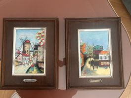 Zwei gerahmte Bilder M. Utrillo mit Holzrahmen 