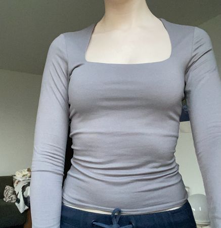 H&M Langarmshirt, Gr. XS, Graubraun, neuwertig!