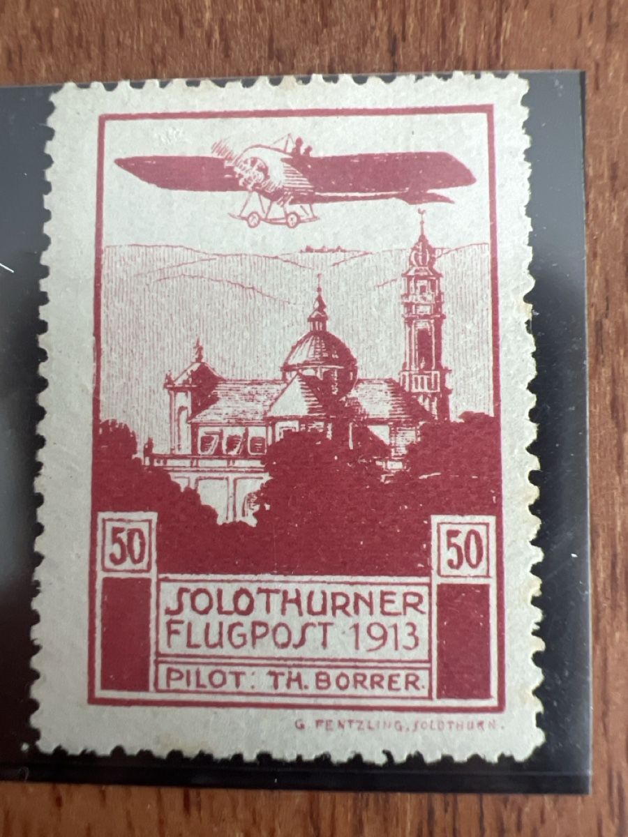 Tutti i francobolli: Briefmarken Solothurner Flugpost 1913 50 Rappen Set – Usato da Arbon venduto da GT1808 1