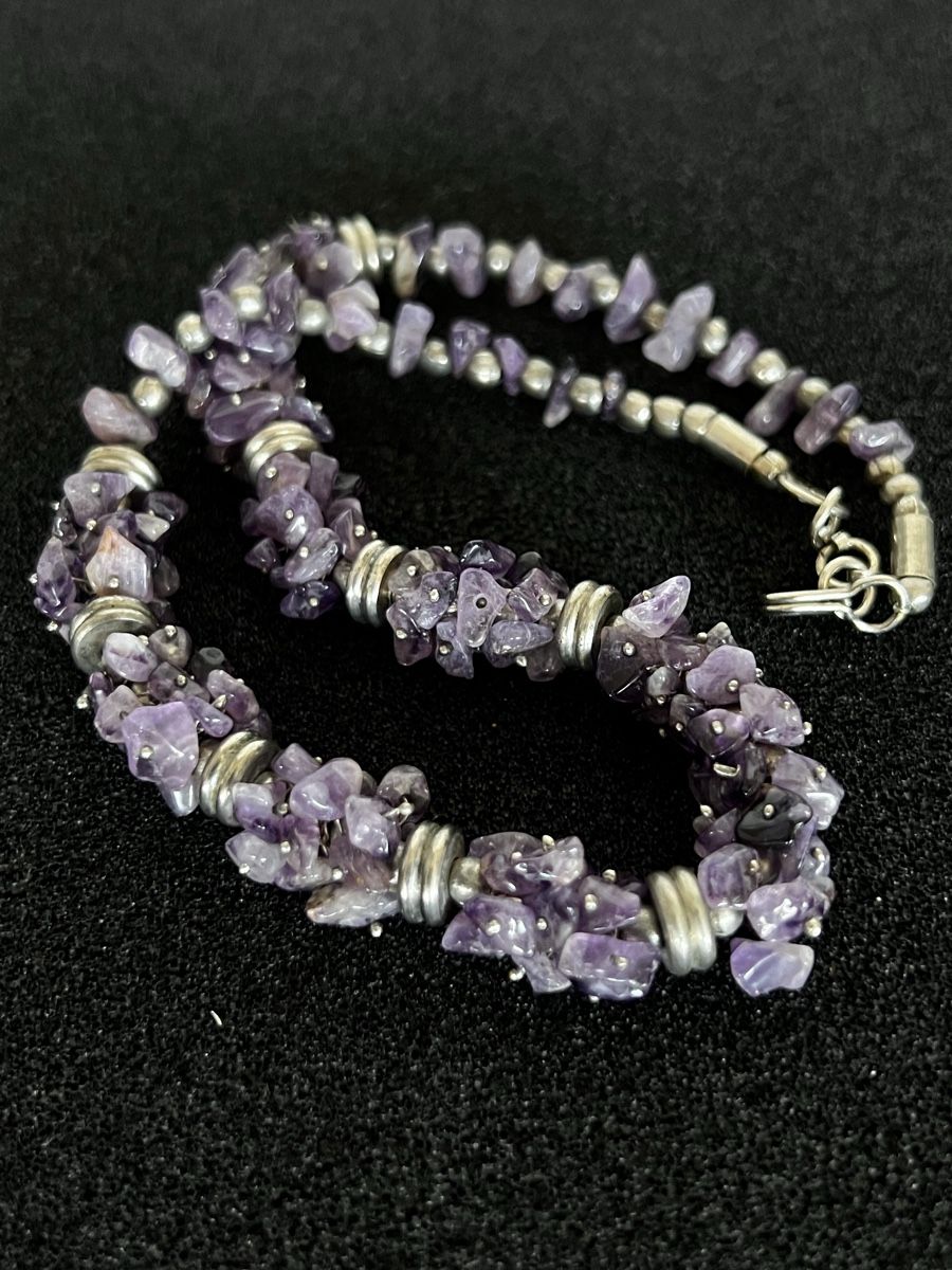 Catenine: Vintage poliert Amethyst Cluster Chocker Schmuck – Usato da Moehlin venduto da Balirain 4