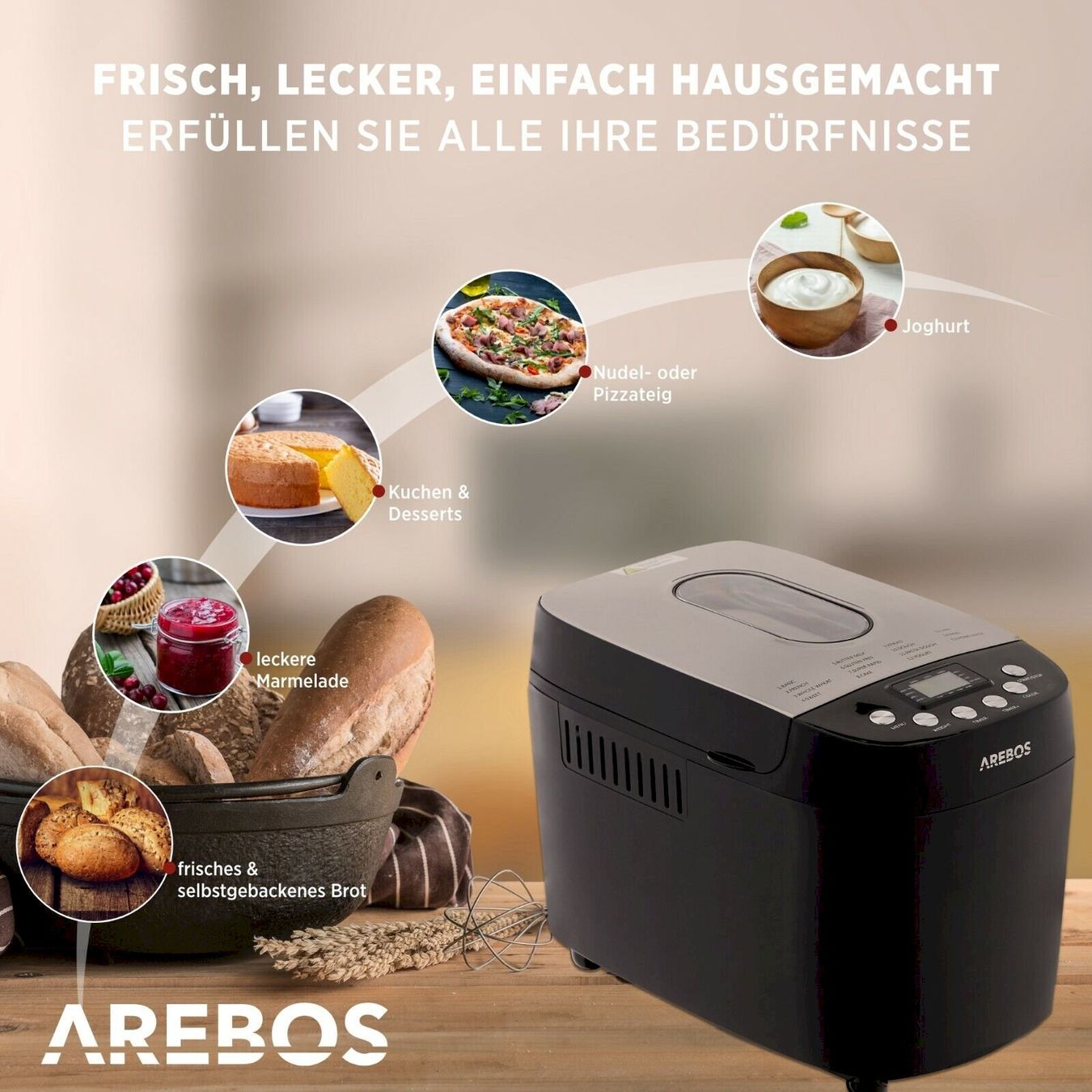 Appareils de cuisine: AREBOS Brotbackautomat Schwarz – Neuf avec emballage d'origine à Bottighofen par zaap 1
