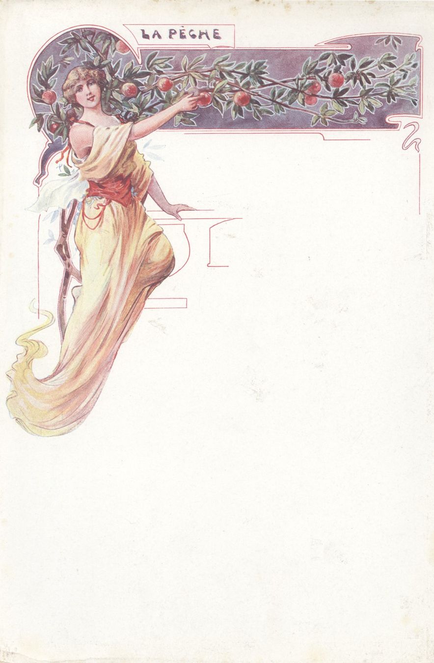 Cartoline: Menu / Speisekarte  - LA PÊCHE - Jugendstil – Usato da Biel/Bienne venduto da 07helios032