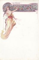 Menu / Speisekarte  - LA PÊCHE - Jugendstil