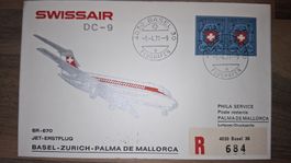 Swissair Basel - Zürich - Palma de Mallorca 01.04.1971