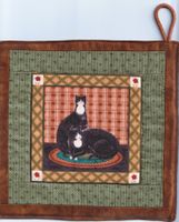 Topflappen mit Katzen, Handarbeit
