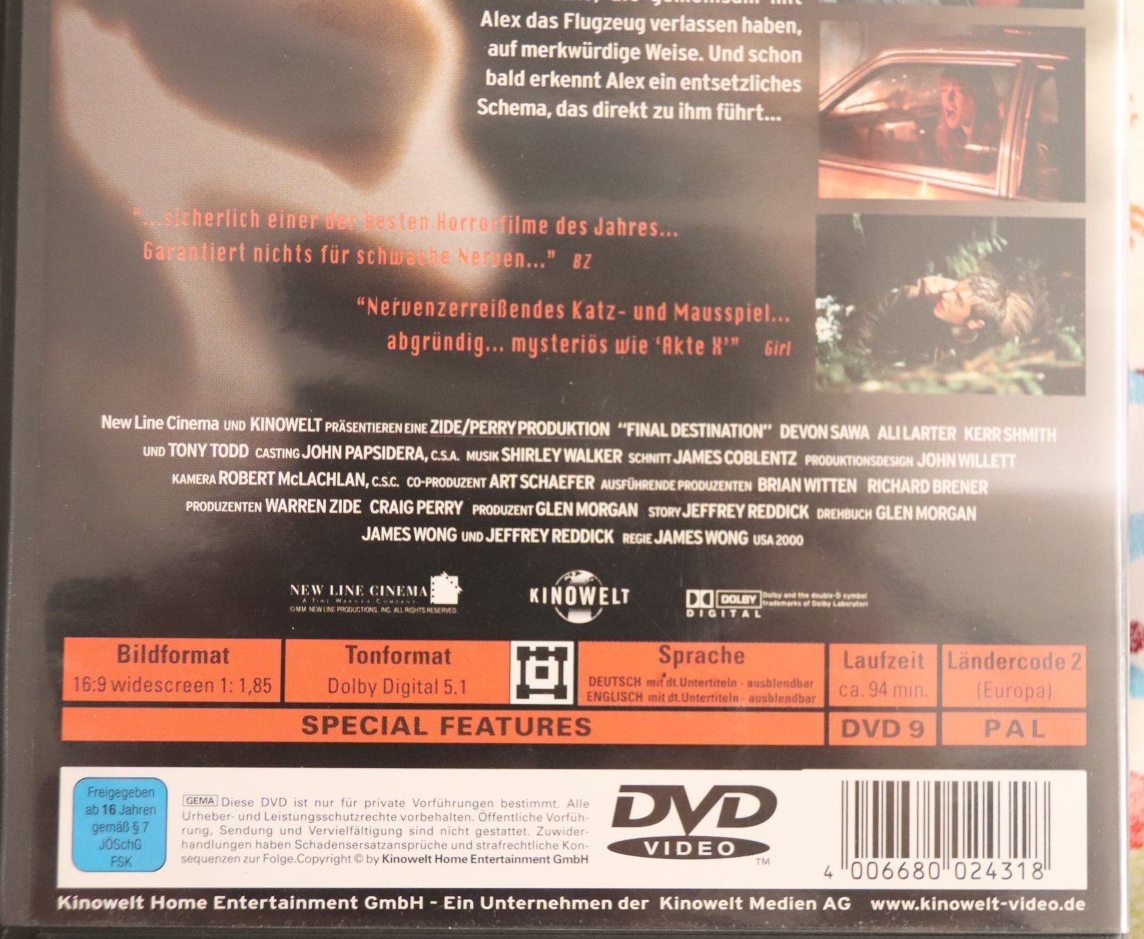 Tutti i DVDs: Final Destination von James Wong – Usato da Glattfelden venduto da Sirax 2