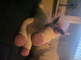 Plüschtier Einhorn ca. 60cm weiss rosa neuwertig
