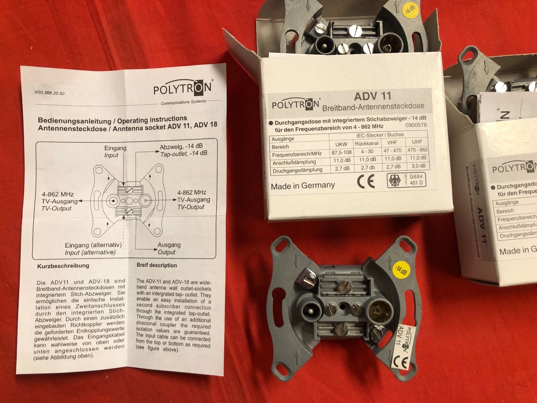 Spine: Polytron ADV 11 Breitband-Antennensteckdose – Usato da Neerach venduto da Arbimus 1