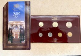 Russische Münzen, Rubel, 7 Stück, neu, originalverpakt
