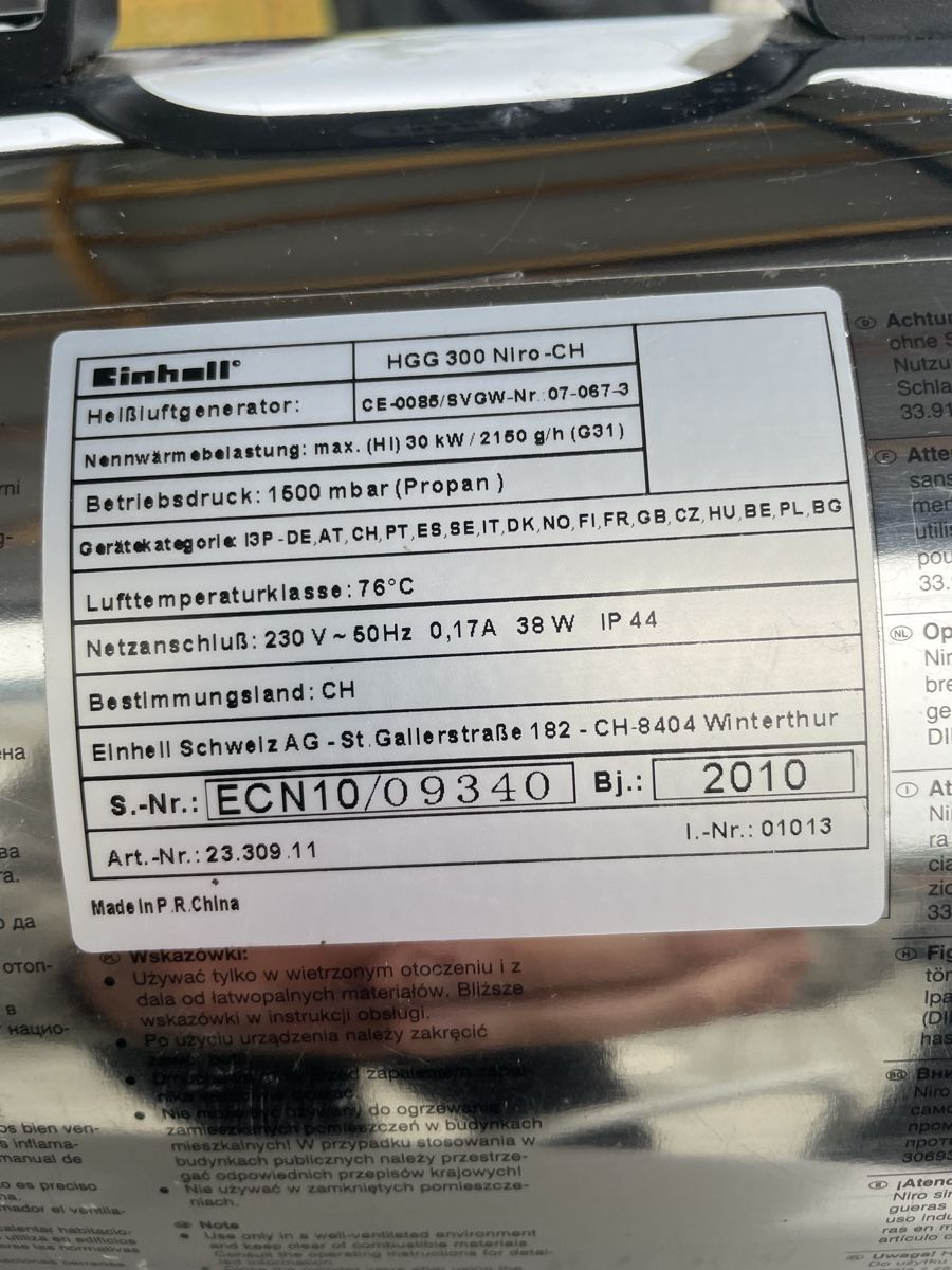 Einhell Heizgeräte: Heissluftgebläse – Gebraucht aus Rietheim von Hirtdm 1