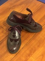 Frau Schuhe Gr. 37 1/2, Bordeaux Rot, Schnuerschuhe, Top!