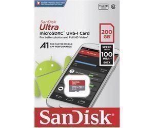 Sandisk Schede di memoria: SanDisk Ultra microSDXC 200GB, 100MB/sA1 – Nuovo e nell'imballaggio originale da Zürich venduto da wearehappy