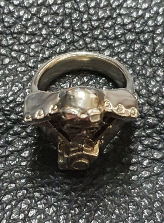 Neu: Ring Motor Skull / Gr. 69 / 925 Silber 3