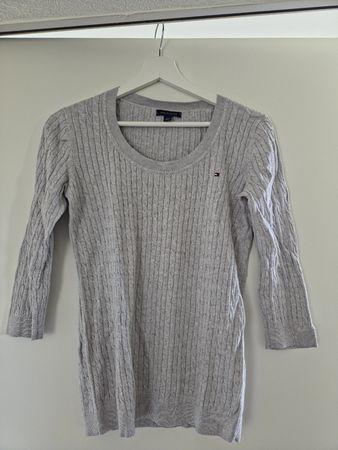 Feinstrick Pullover Tommy Hilfiger Gr. S Hellgrau