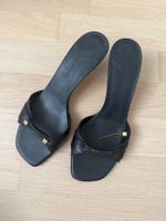 Louis Vuitton Sandalen Gr. 37,5 Schwarz Leder Sommer LV