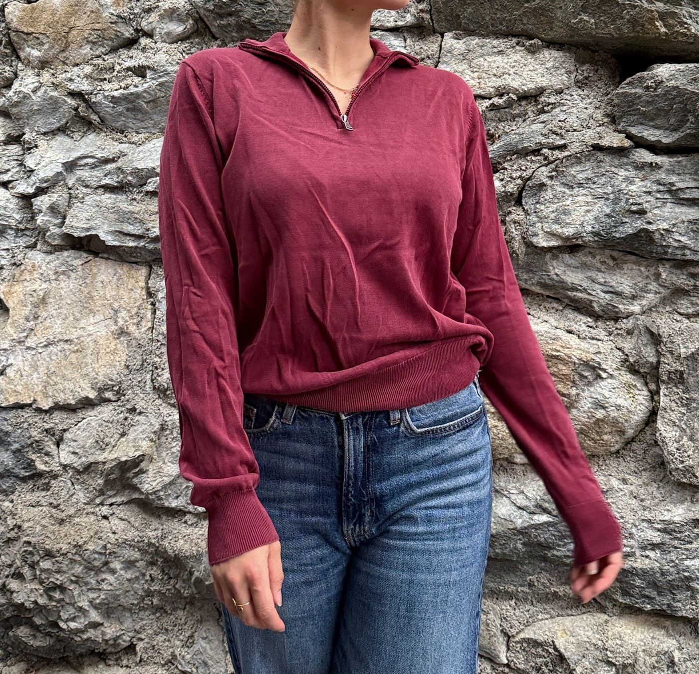Pullover & Sweatshirts: bordeaux Pullover mit Reissverschluss – Gebraucht aus Därligen von ram_jy58 2