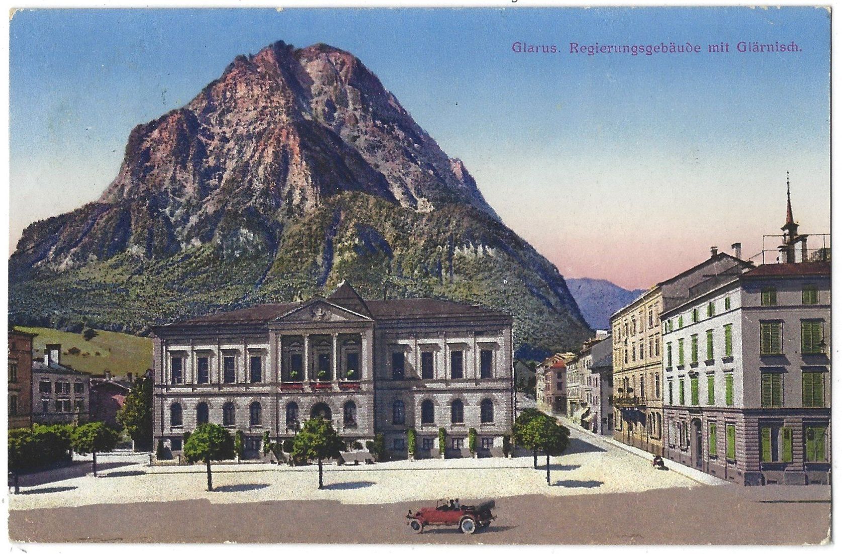 Cartoline postali: Glarus.  Regierungsgebäude  mit  Glärnisch – Usato da Bütschwil venduto da Jackson1A