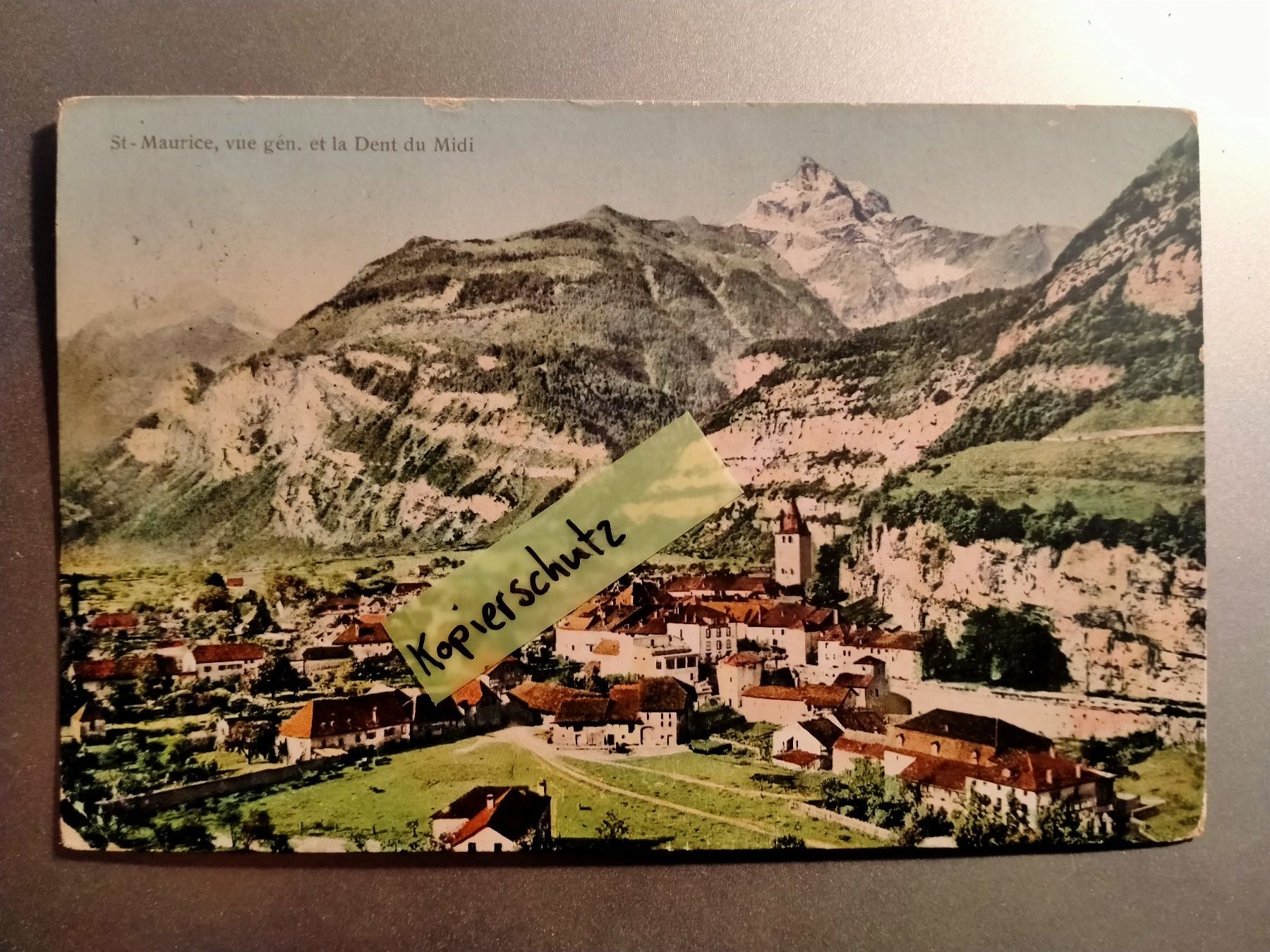 Cartoline postali: AK St. Maurice vue gen. Wallis – Usato da Küssnacht am Rigi venduto da cartolina-1