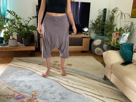 Superbe sarouel MAMA B. mauve, en coton stretch, t. S/M