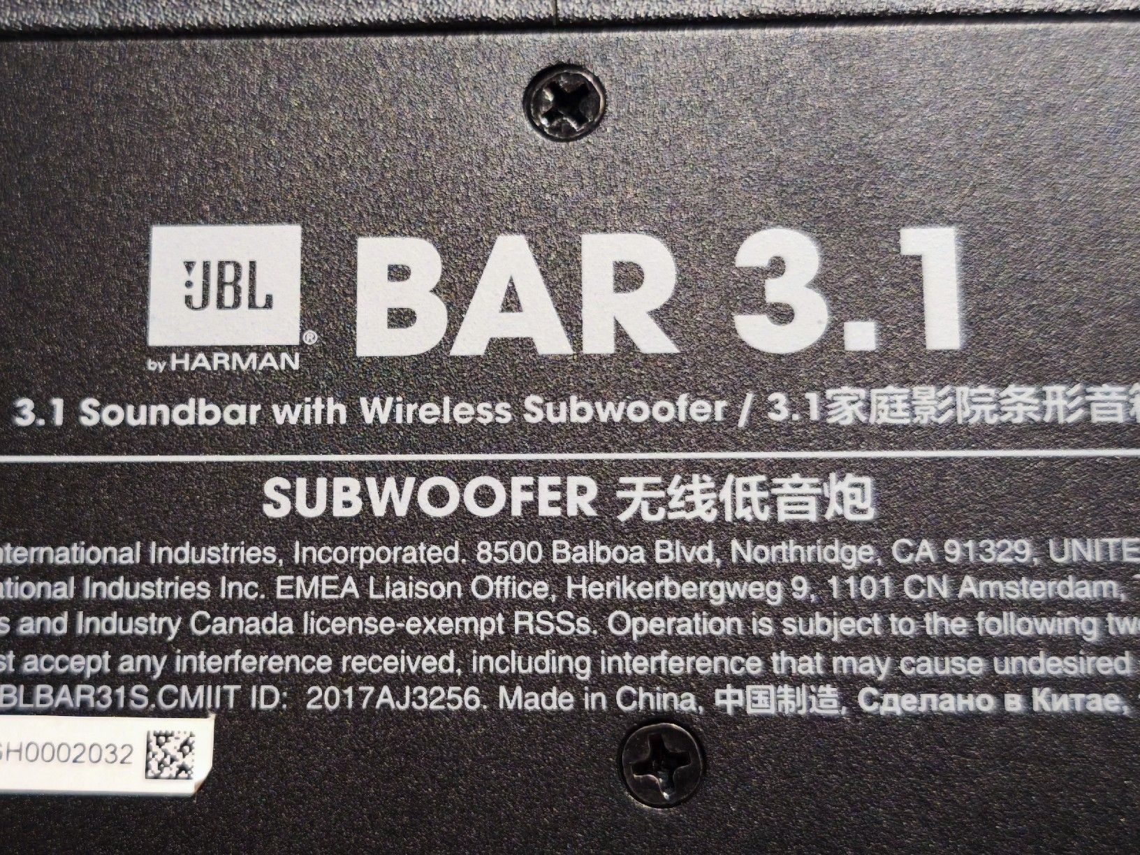 JBL Home Cinema: JBL Bar 3.1 Subwoofer Wireless – Usato da Aarau venduto da Asianbeauty2014 2