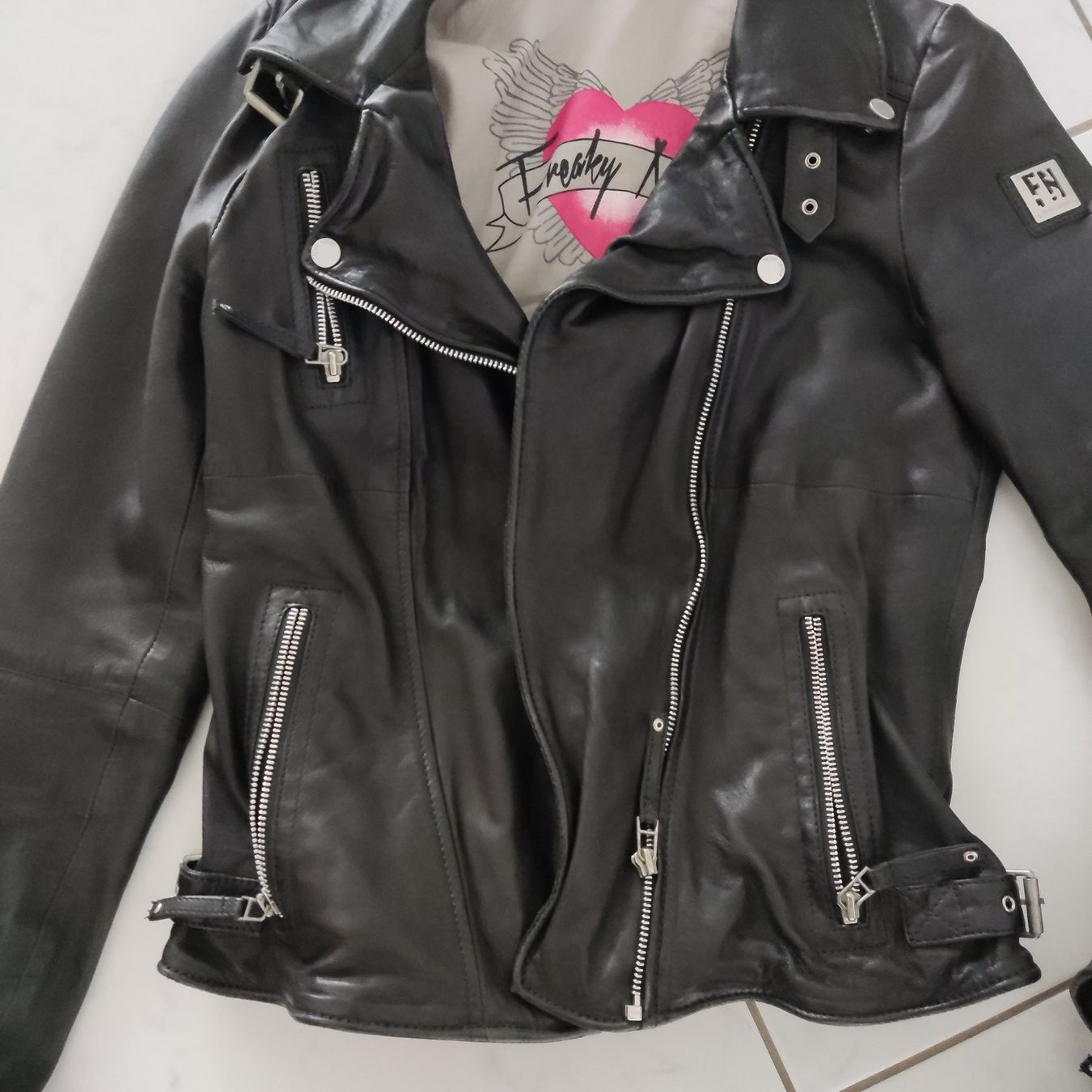 Giacche: Freaky Nation Lederjacke Gr M schwarz – Usato da Obernau venduto da Maracast 1