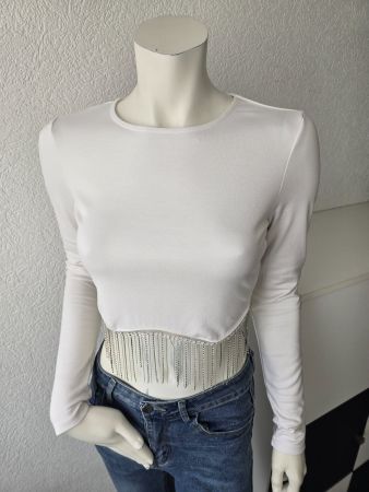Croc top blanc tally weijl a strass T-M