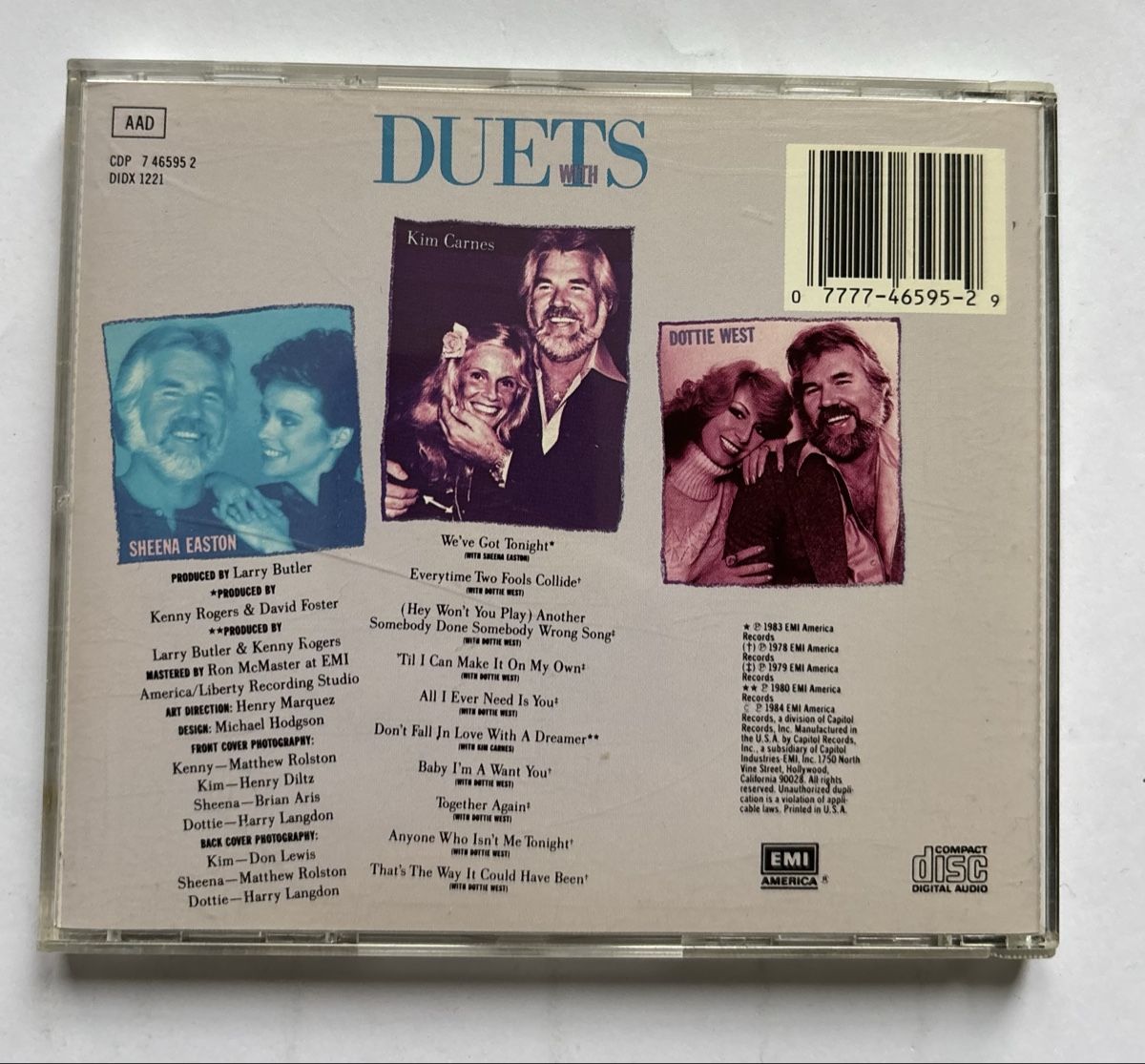 CD: CD Kenny Rogers "Duets", Kim Carnes NM/VG+ – Usato da Neuchâtel venduto da Deivid2 3